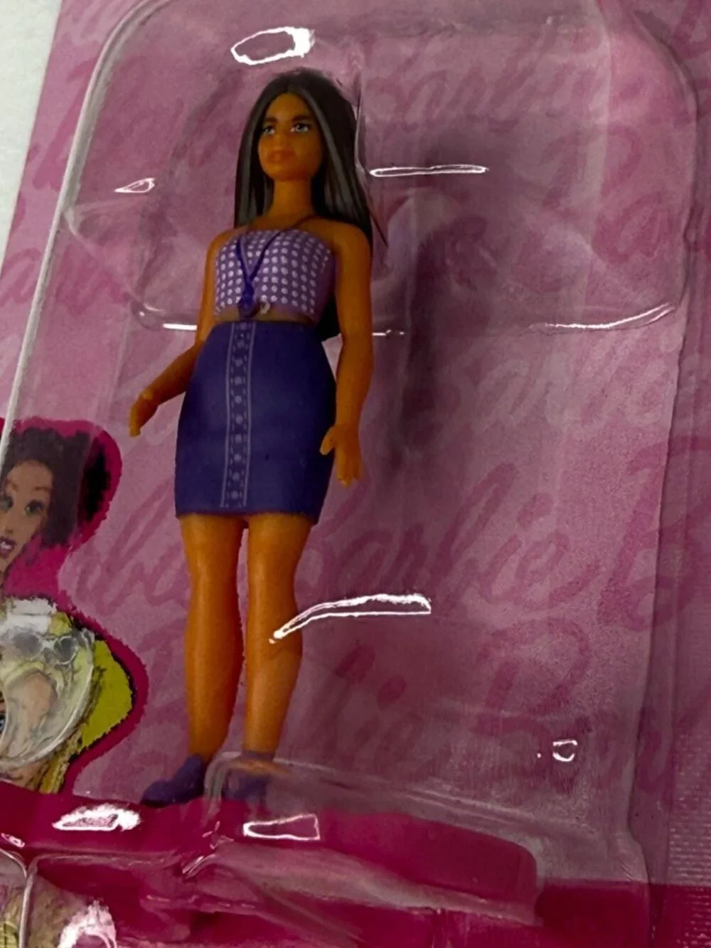 Barbie Mini Figure Purple Dress New